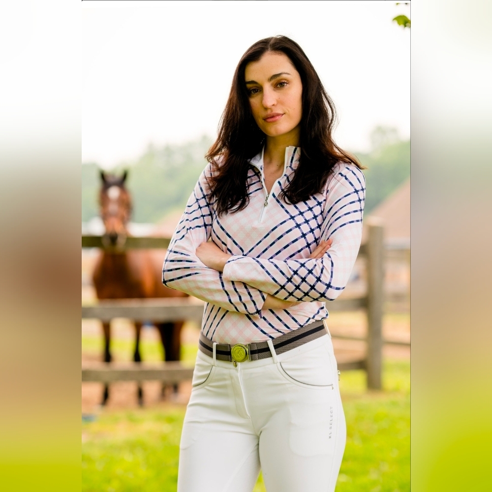 KL Select Gabrielle 32R FS White/Grey Riding Breeches